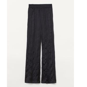 H&M Black pleated wide cut satin trouser pants